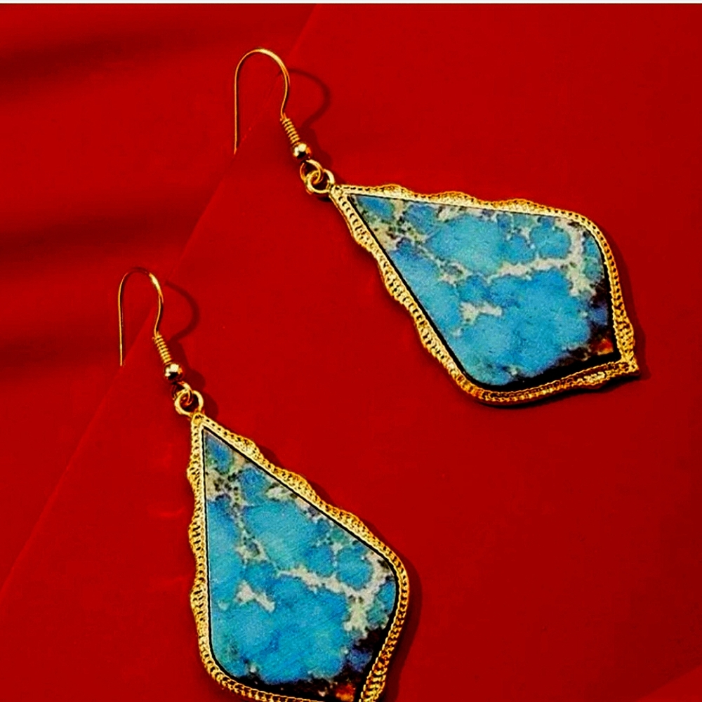 NEW Mosaic Blue Earrings
